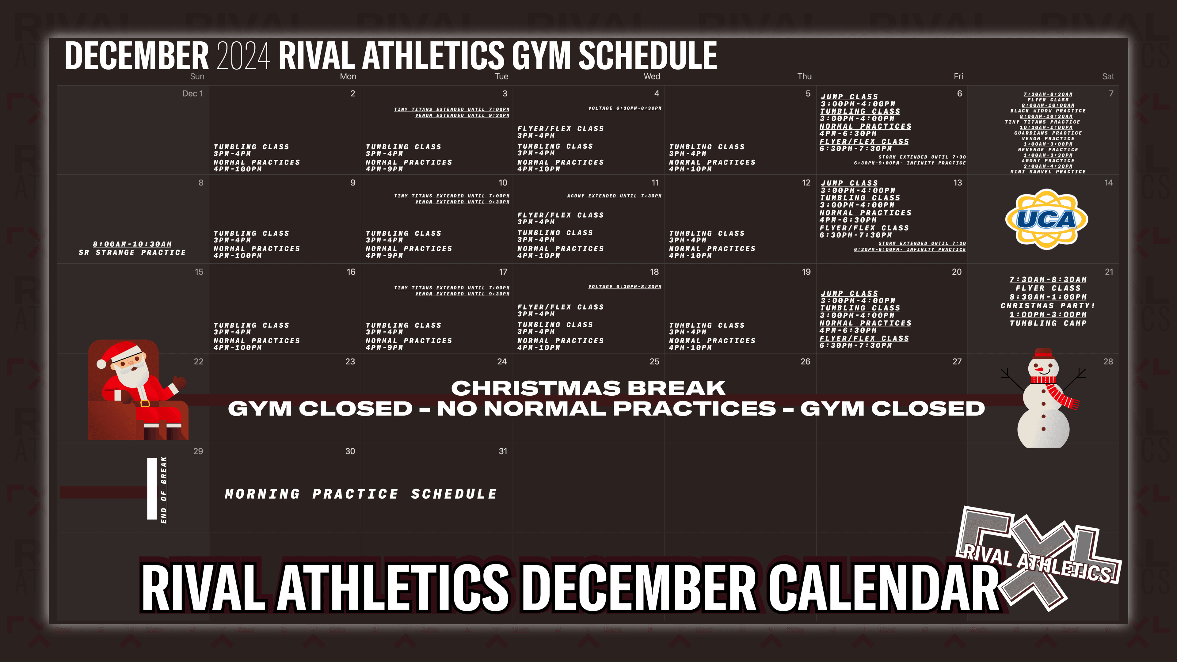 Current month calendar schedule