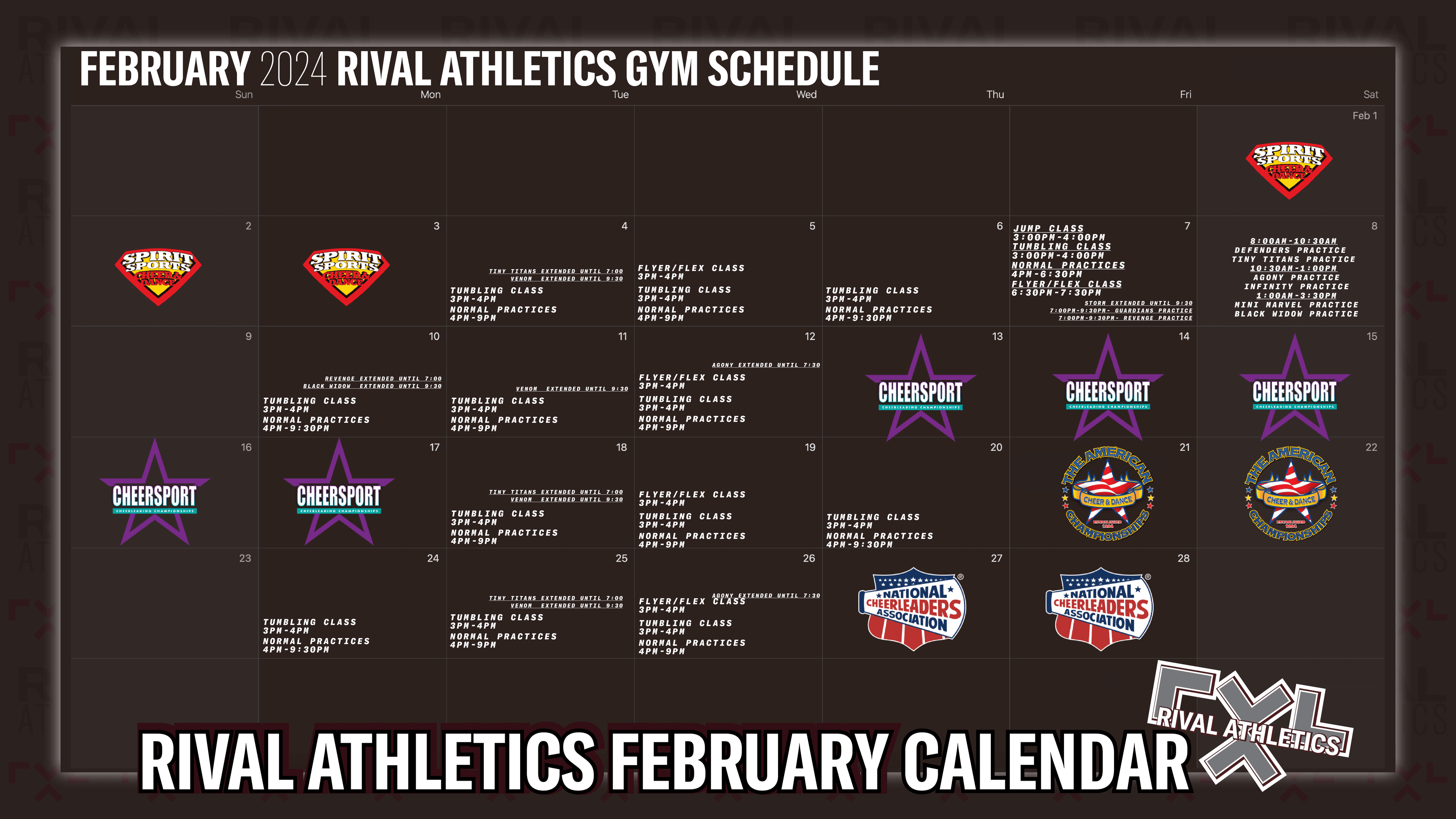 Current month calendar schedule