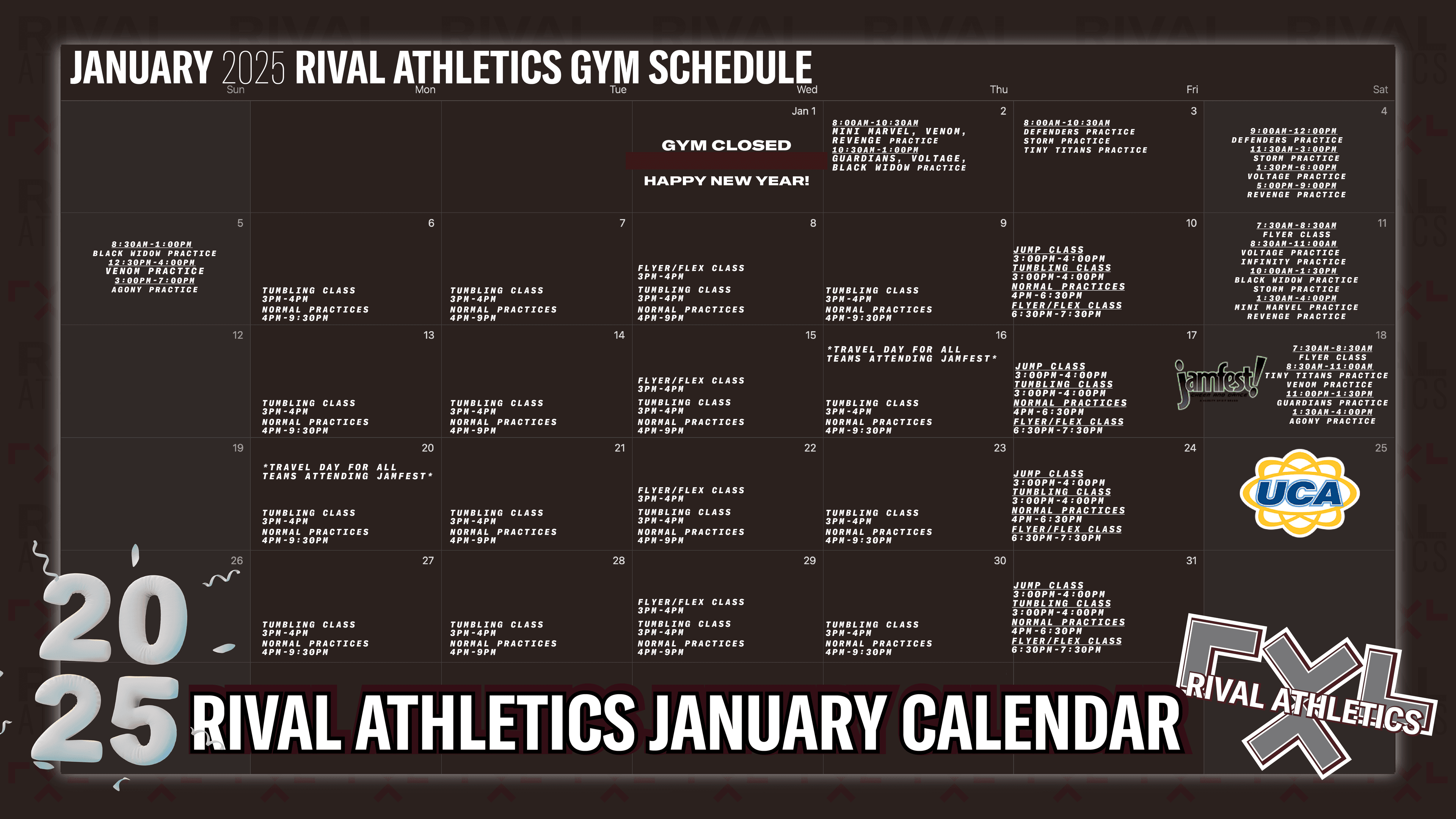 Current month calendar schedule